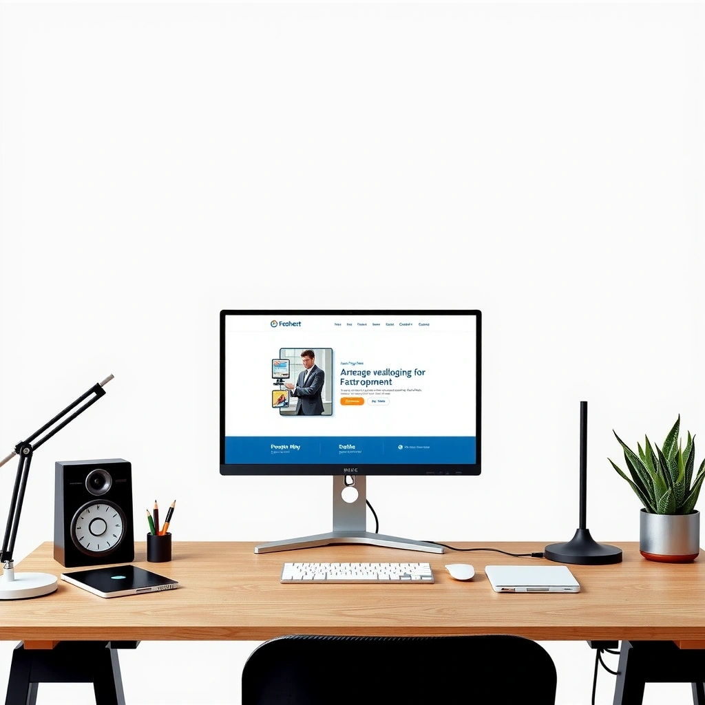 Minimalist web design workspace